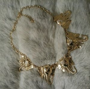 Gold elephant necklace